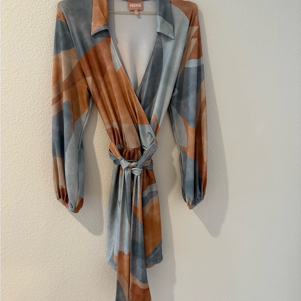 Show Me Your MuMu Multicolor Wrap Mini Dress